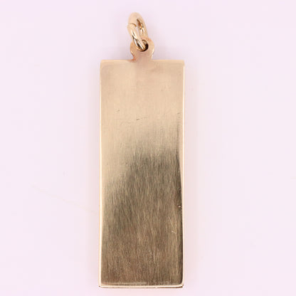 Vintage 9ct Hallmarked Sheffield 1979 Yellow Gold Ingot Pendant 29.6g