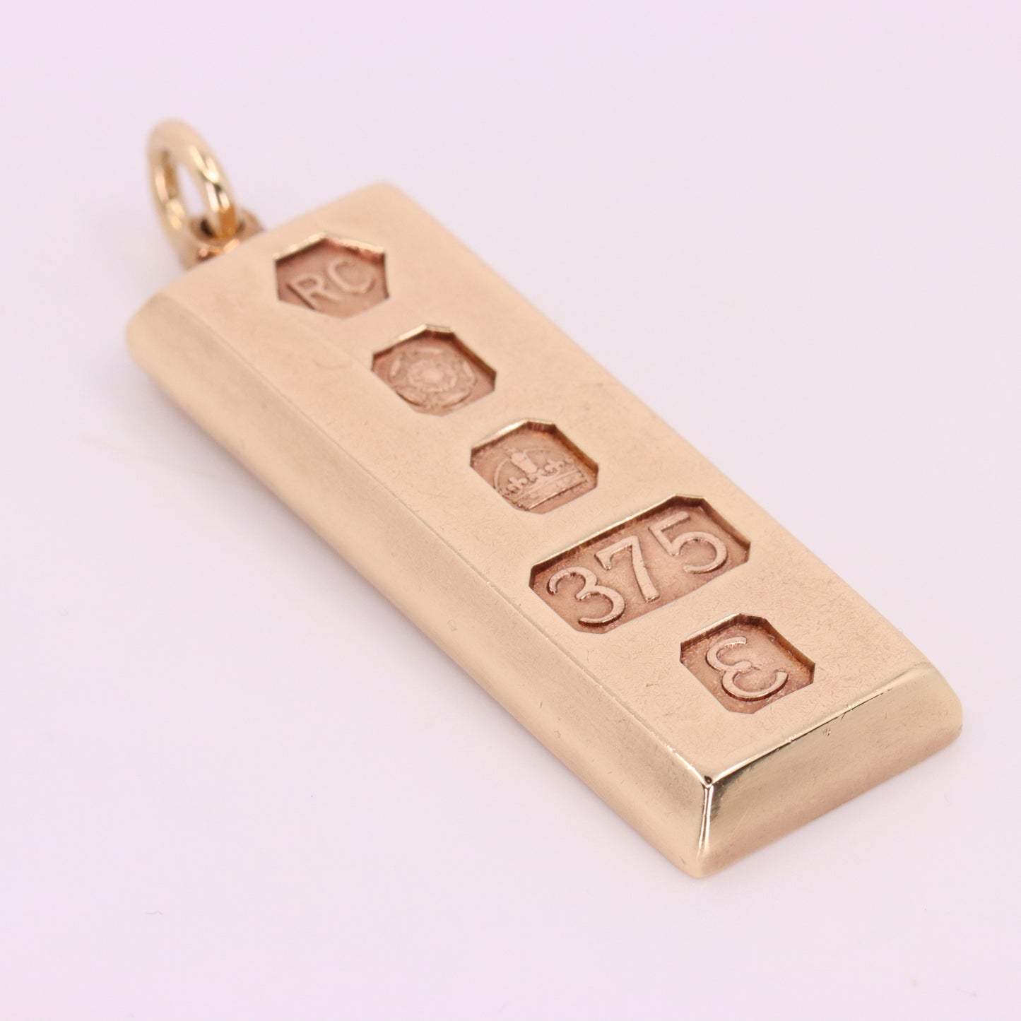 Vintage 9ct Hallmarked Sheffield 1979 Yellow Gold Ingot Pendant 29.6g