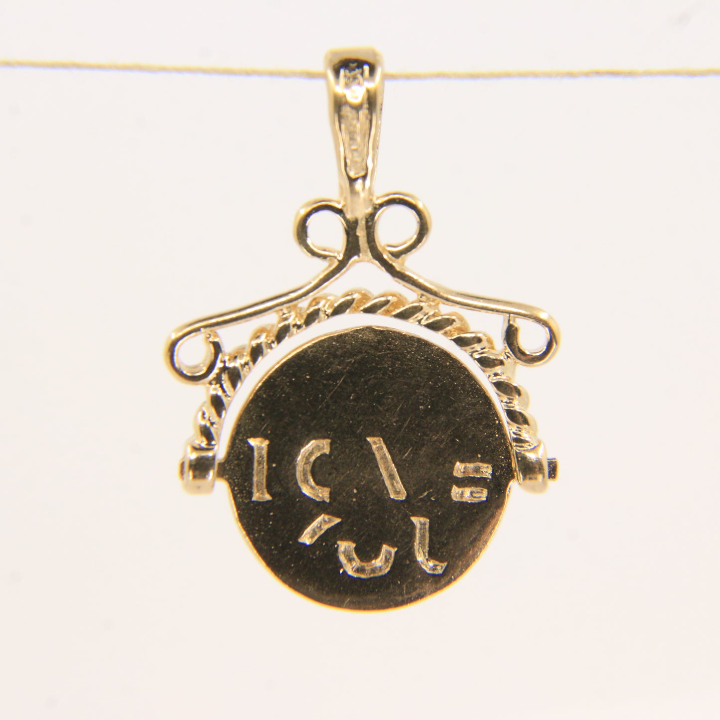 Vintage 9ct Hallmarked Gold Spinner Secret I Love You Pendant Charm Yellow Gold