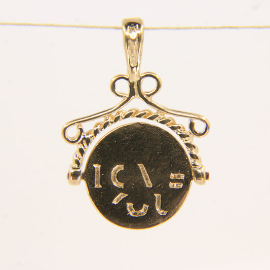 Vintage 9ct Hallmarked Gold Spinner Secret I Love You Pendant Charm Yellow Gold