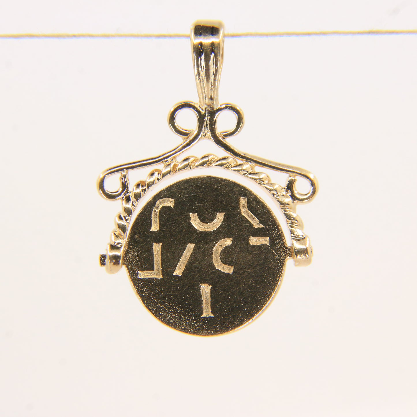 Vintage 9ct Hallmarked Gold Spinner Secret I Love You Pendant Charm Yellow Gold