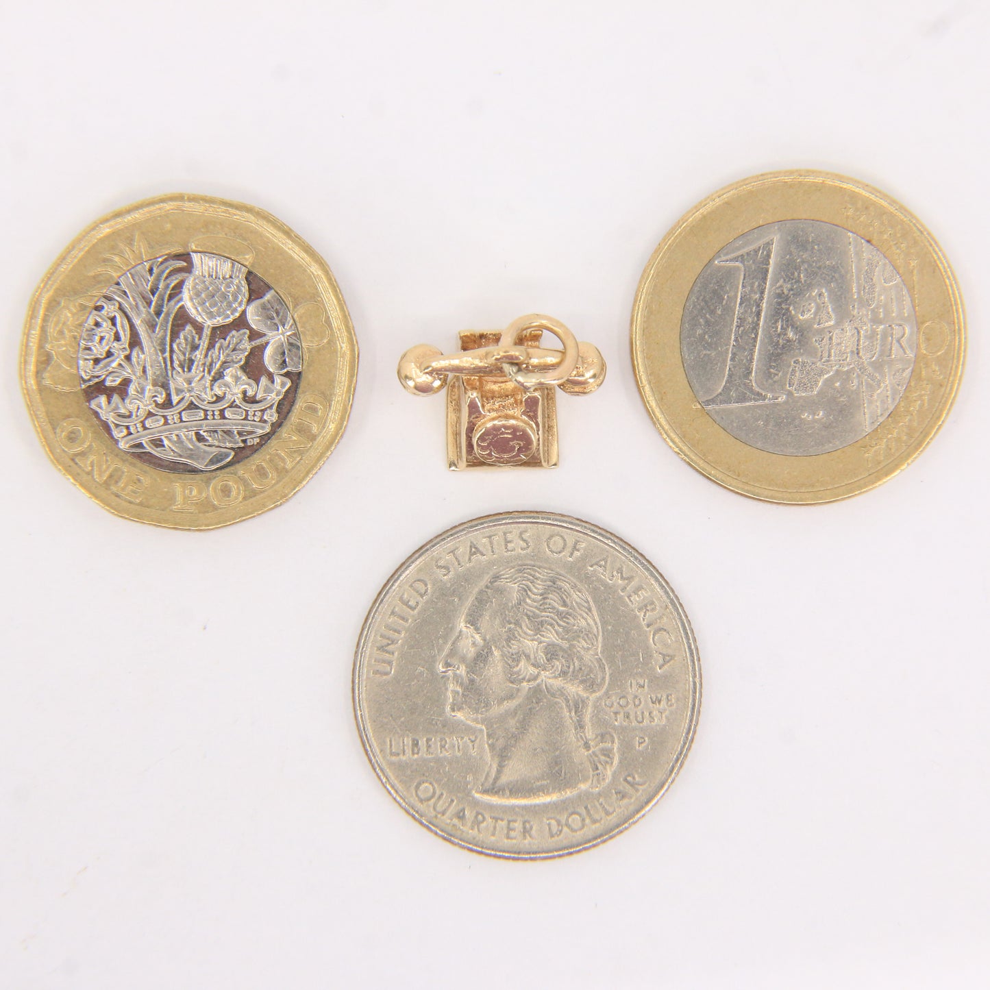 Vintage 9ct Hallmarked Gold Rotary Telephone Charm Pendant Retro Landline