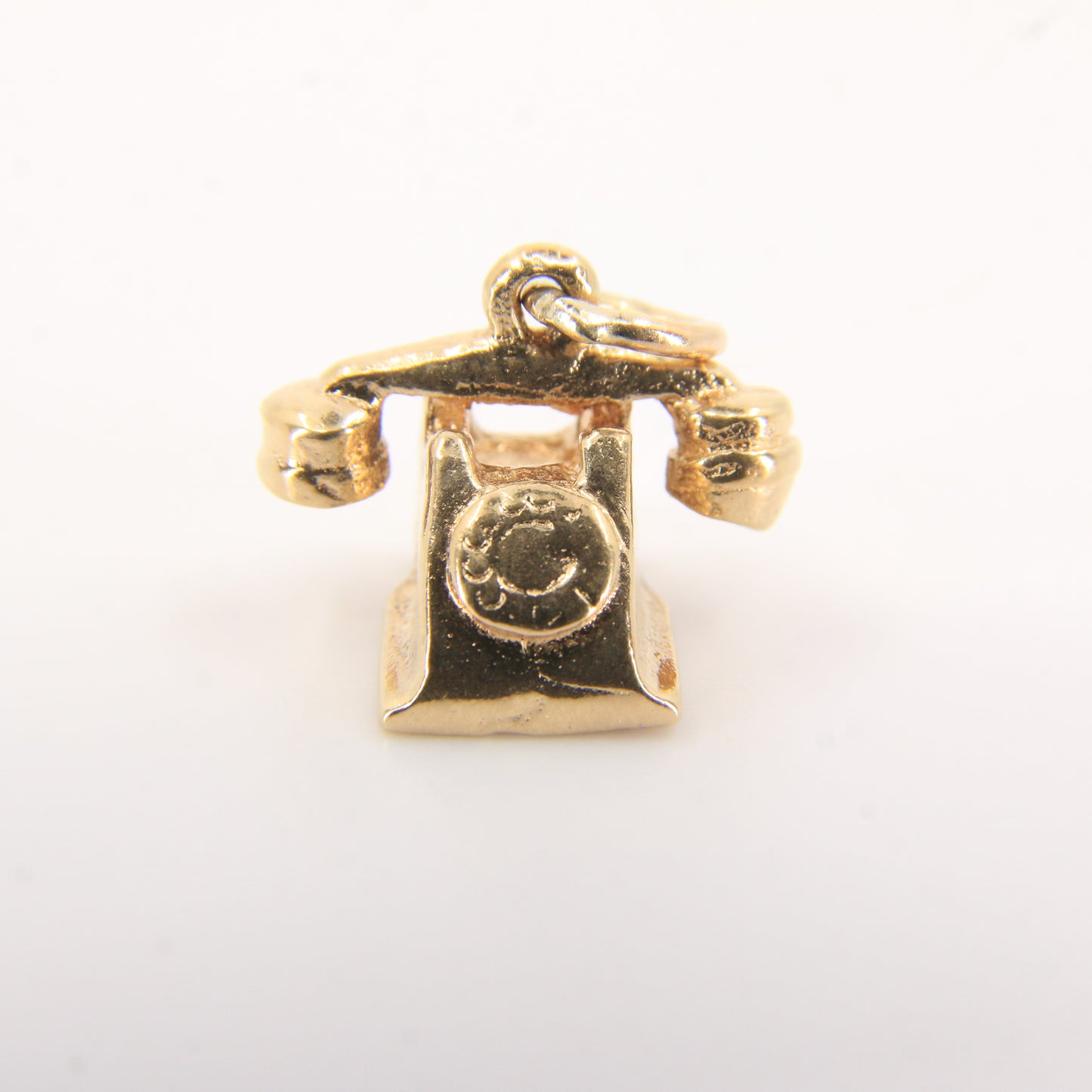 Vintage 9ct Hallmarked Gold Rotary Telephone Charm Pendant Retro Landline