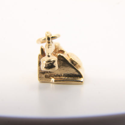 Vintage 9ct Hallmarked Gold Rotary Telephone Charm Pendant Retro Landline