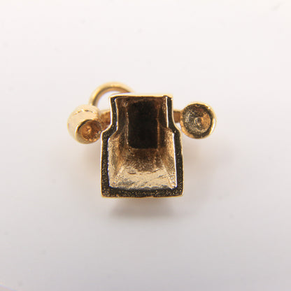 Vintage 9ct Hallmarked Gold Rotary Telephone Charm Pendant Retro Landline