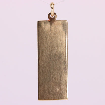 Vintage 9ct Hallmarked Sheffield 1979 Yellow Gold Ingot Pendant 29.6g