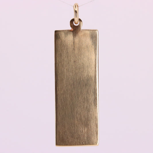Vintage 9ct Hallmarked Sheffield 1979 Yellow Gold Ingot Pendant 29.6g