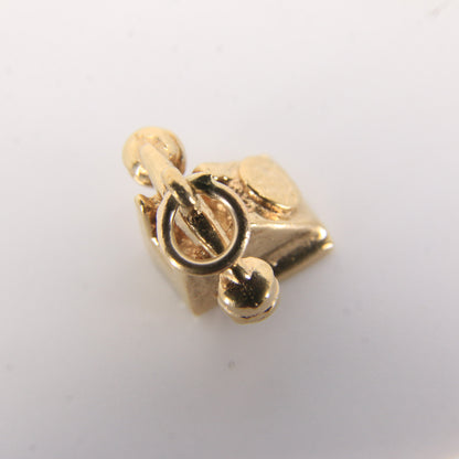Vintage 9ct Hallmarked Gold Rotary Telephone Charm Pendant Retro Landline