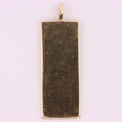 Vintage 9ct Hallmarked Birmingham 1977 Yellow Gold Ingot Pendant 15.6g