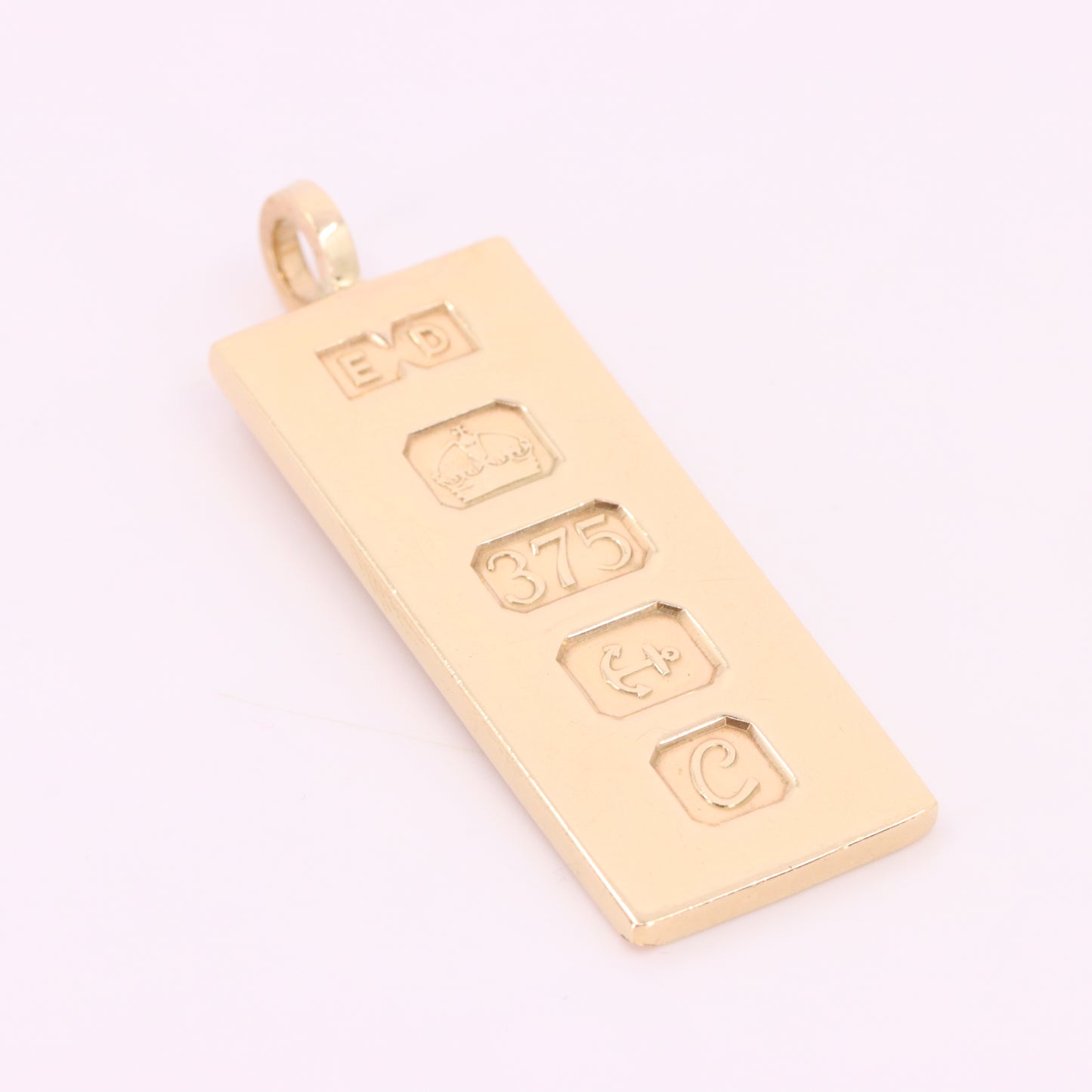 Vintage 9ct Hallmarked Birmingham 1977 Yellow Gold Ingot Pendant 15.6g