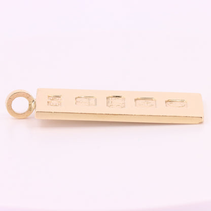 Vintage 9ct Hallmarked Birmingham 1977 Yellow Gold Ingot Pendant 15.6g