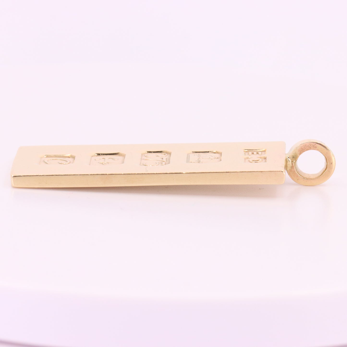 Vintage 9ct Hallmarked Birmingham 1977 Yellow Gold Ingot Pendant 15.6g