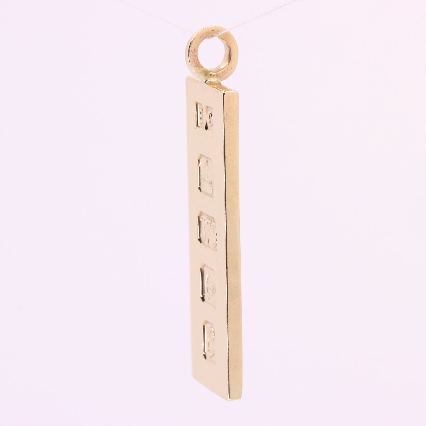 Vintage 9ct Hallmarked Birmingham 1977 Yellow Gold Ingot Pendant 15.6g