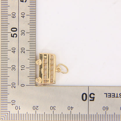 Vintage 9ct Hallmarked Gold British Bus Charm Pendant London Travel Gift