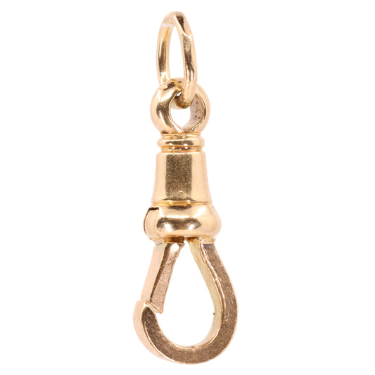 Vintage 9ct Yellow Gold Albert Dog Clip Clasp Charm Holder Jewellery Finding