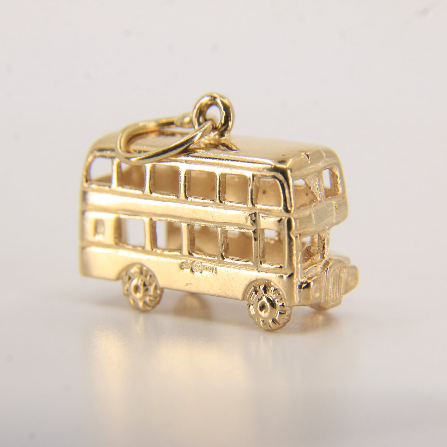Vintage 9ct Hallmarked Gold British Bus Charm Pendant London Travel Gift