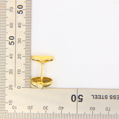 Vintage Diamond Sapphire 18 Carat Yellow Gold Mecan Elde Shirt Studs