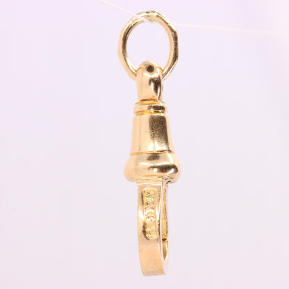Vintage 9ct Yellow Gold Albert Dog Clip Clasp Charm Holder Jewellery Finding