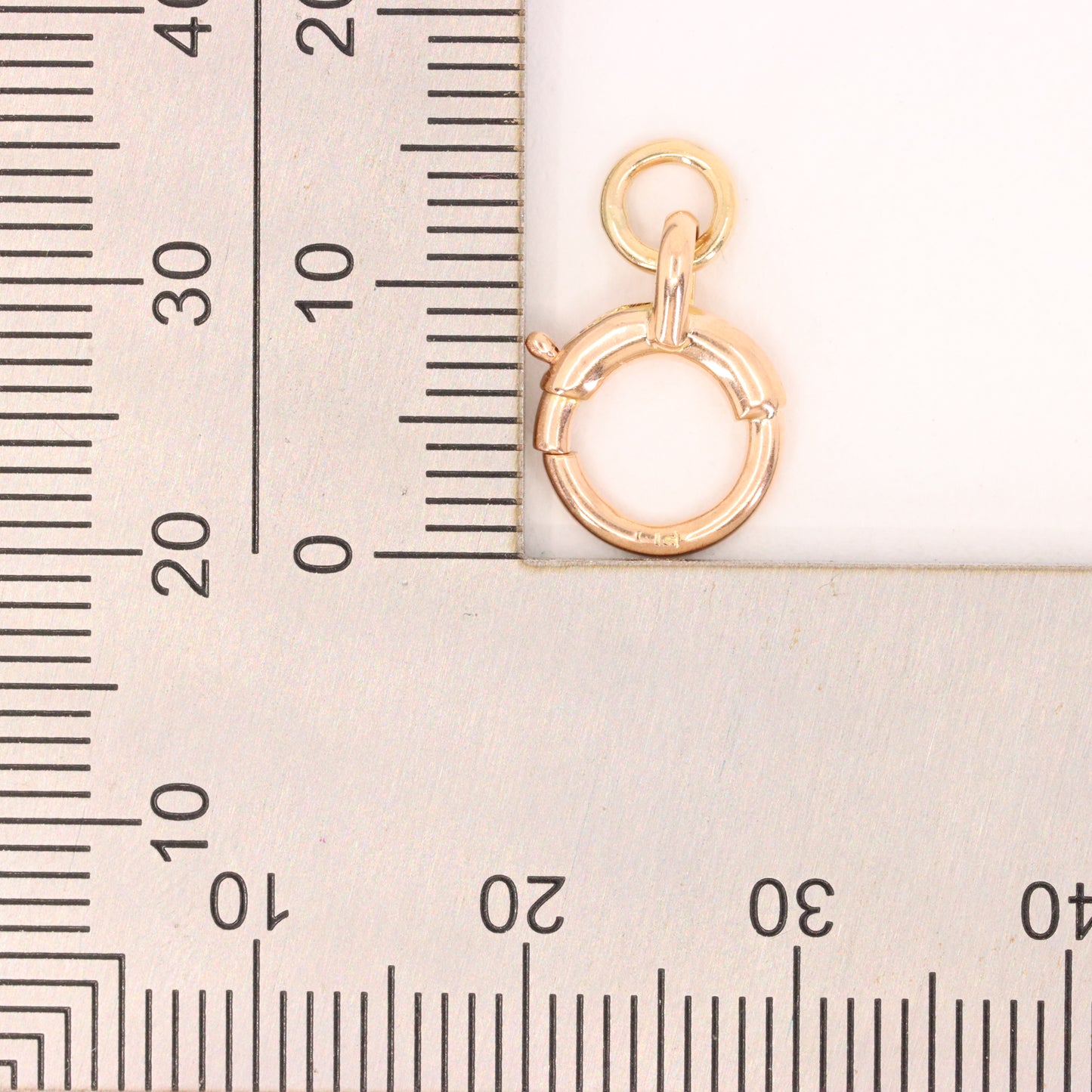 Antique 9ct Rose Gold Spring Ring Clasp Charm Pendant Holder Jewellery Finding