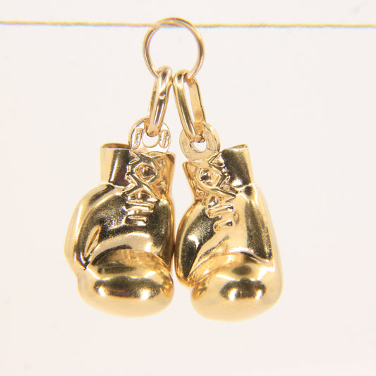Vintage 9ct Hallmarked Gold Boxing Gloves Charm Pendant Sports Themed Gift