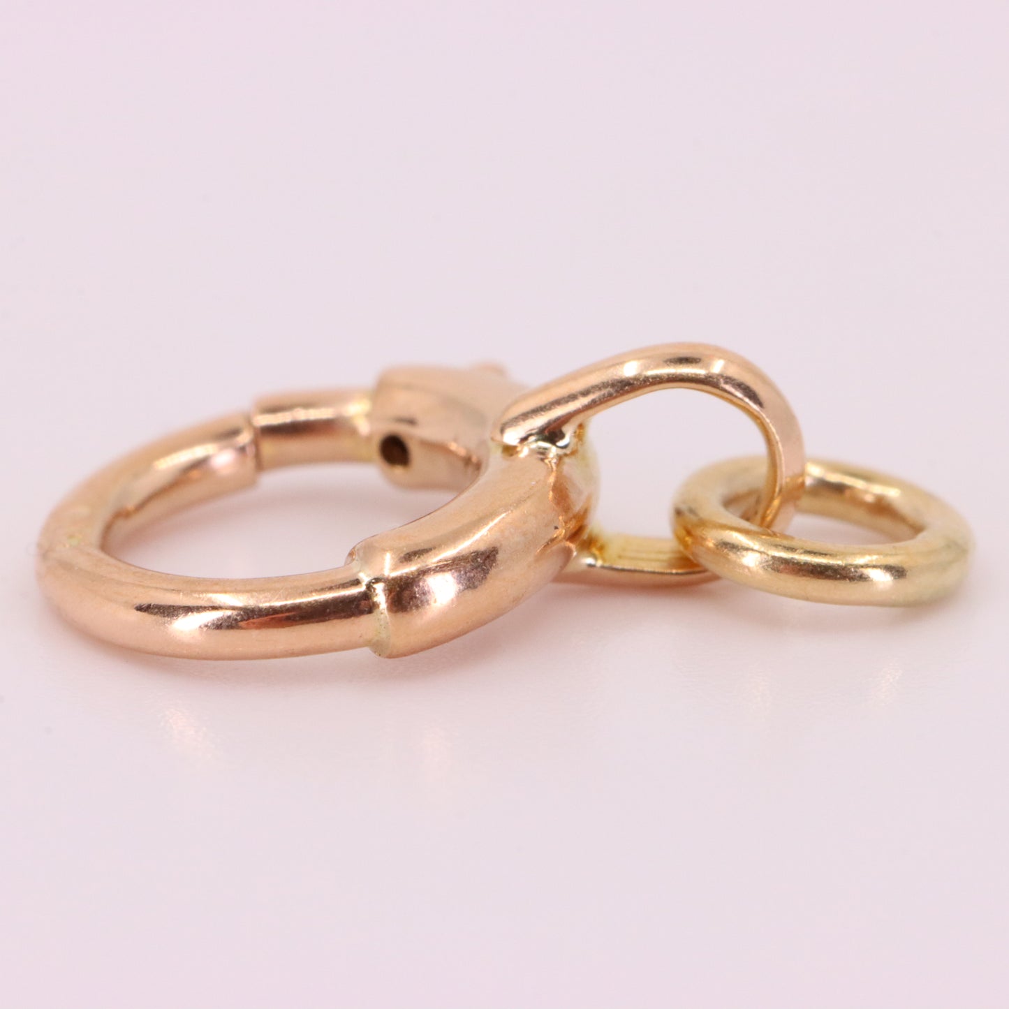 Antique 9ct Rose Gold Spring Ring Clasp Charm Pendant Holder Jewellery Finding