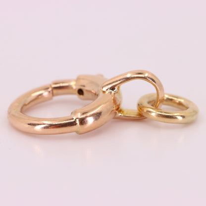 Antique 9ct Rose Gold Spring Ring Clasp Charm Pendant Holder Jewellery Finding