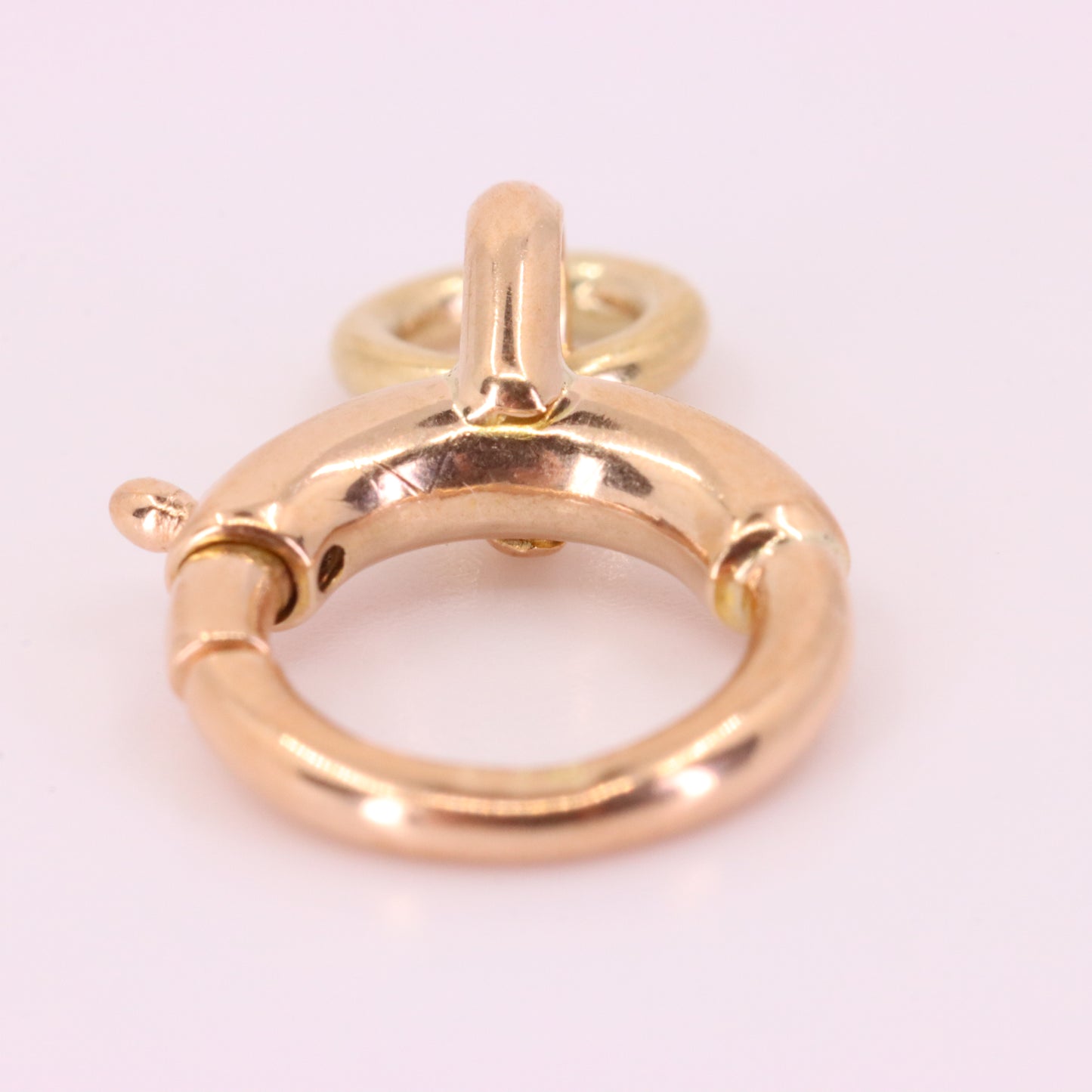 Antique 9ct Rose Gold Spring Ring Clasp Charm Pendant Holder Jewellery Finding