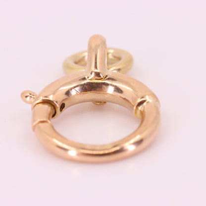 Antique 9ct Rose Gold Spring Ring Clasp Charm Pendant Holder Jewellery Finding