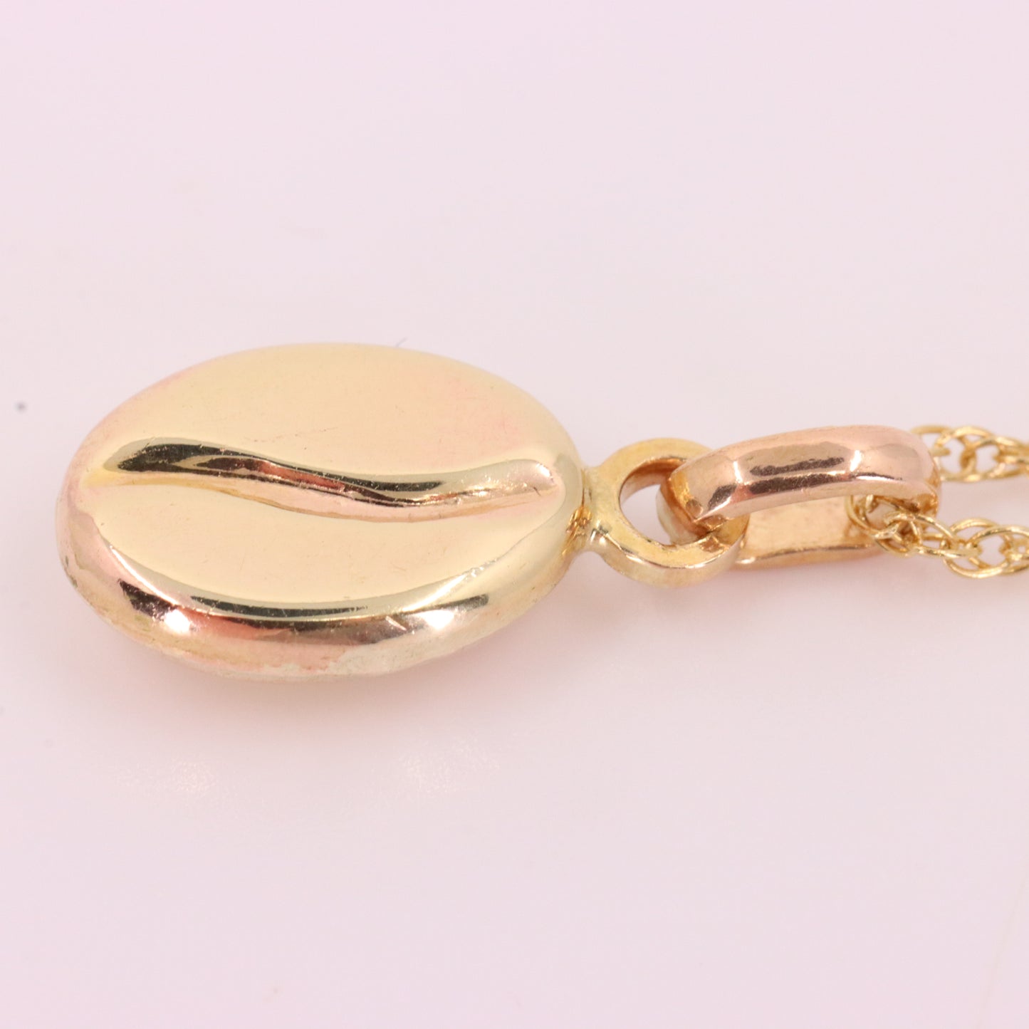 Vintage 9ct Yellow Gold Coffee Bean Jewellery Set Pendant Necklace Earrings Boxed Gift