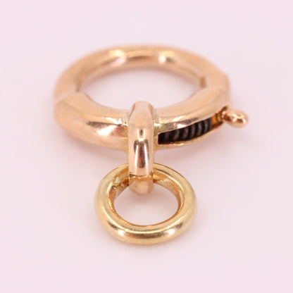 Antique 9ct Rose Gold Spring Ring Clasp Charm Pendant Holder Jewellery Finding