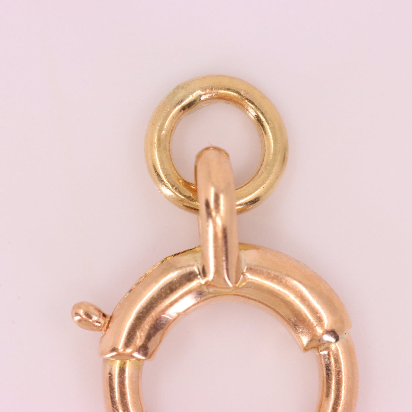 Antique 9ct Rose Gold Spring Ring Clasp Charm Pendant Holder Jewellery Finding