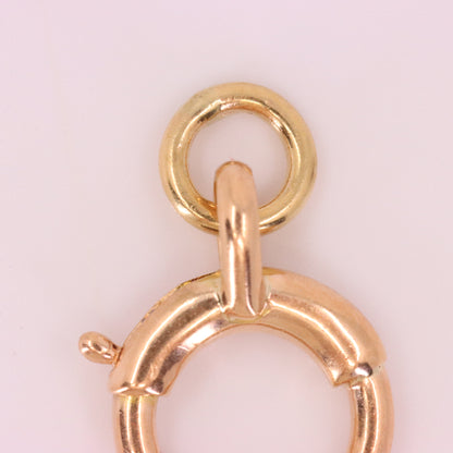 Antique 9ct Rose Gold Spring Ring Clasp Charm Pendant Holder Jewellery Finding