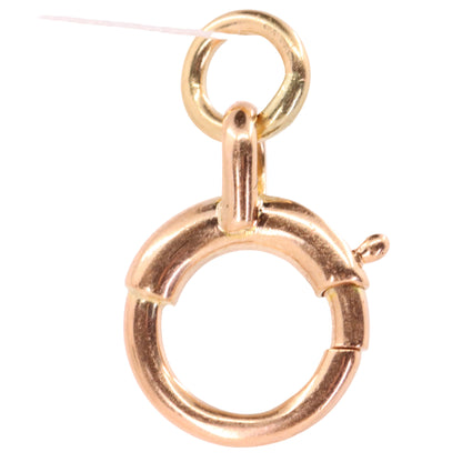 Antique 9ct Rose Gold Spring Ring Clasp Charm Pendant Holder Jewellery Finding