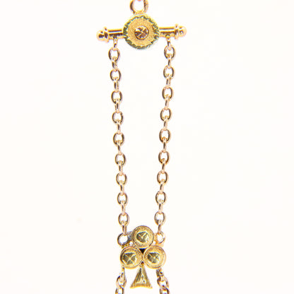 Antique 18k Victorian Albertina Pocket Watch Chain Fob Hanging Urn Yellow Gold Watch Guard Chain