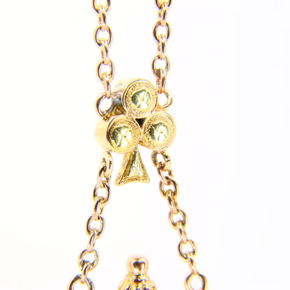 Antique 18k Victorian Albertina Pocket Watch Chain Fob Hanging Urn Yellow Gold Watch Guard Chain