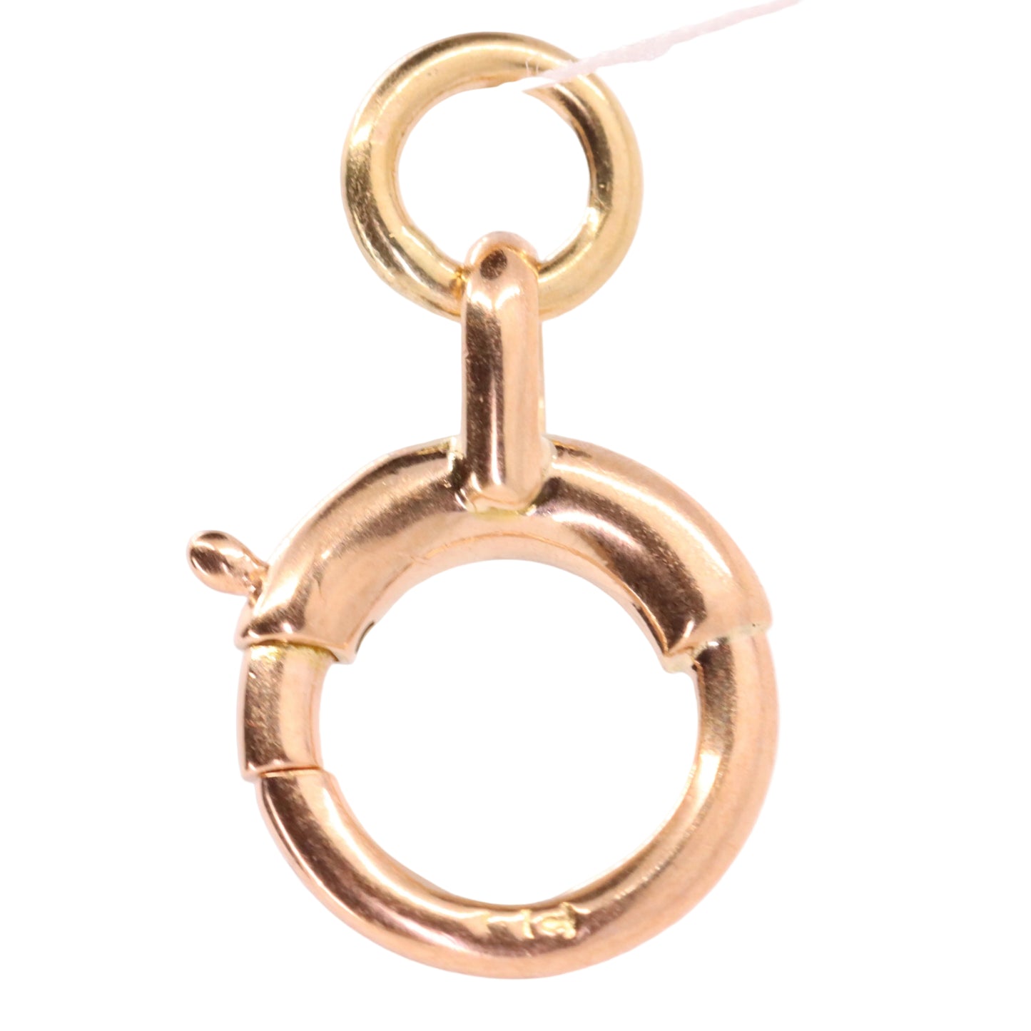 Antique 9ct Rose Gold Spring Ring Clasp Charm Pendant Holder Jewellery Finding