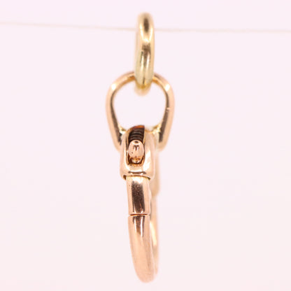 Antique 9ct Rose Gold Spring Ring Clasp Charm Pendant Holder Jewellery Finding