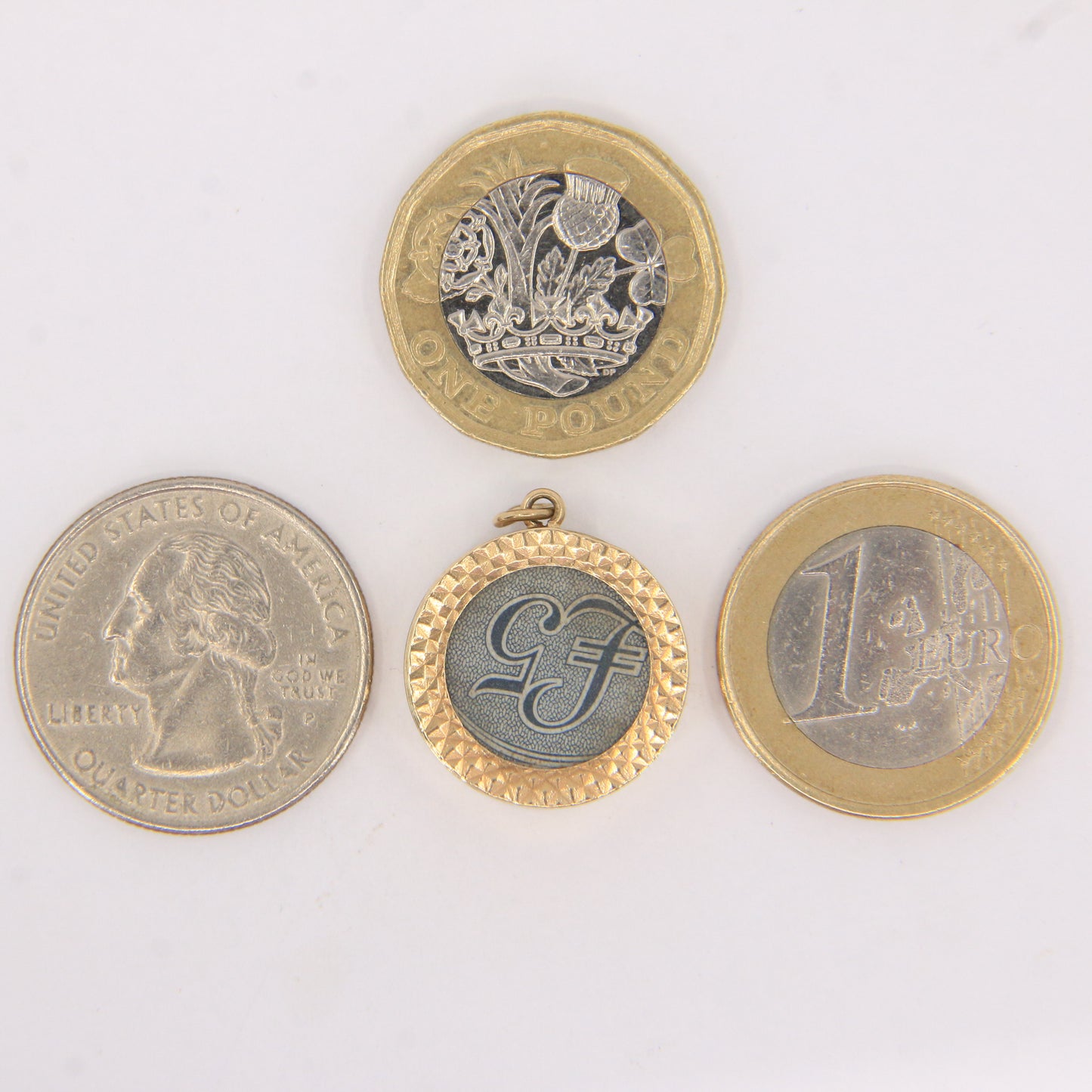 Vintage 9ct Hallmarked Gold £5 Pound Charm Pendant Currency Note Lucky Gift