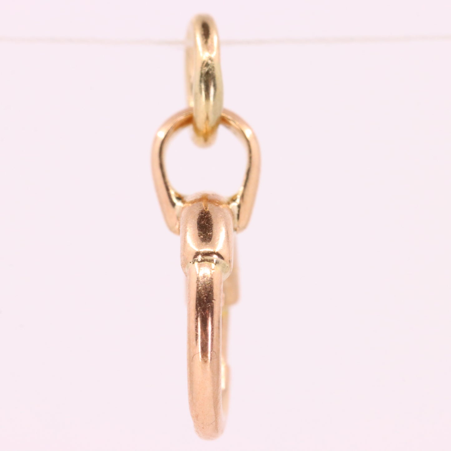 Antique 9ct Rose Gold Spring Ring Clasp Charm Pendant Holder Jewellery Finding