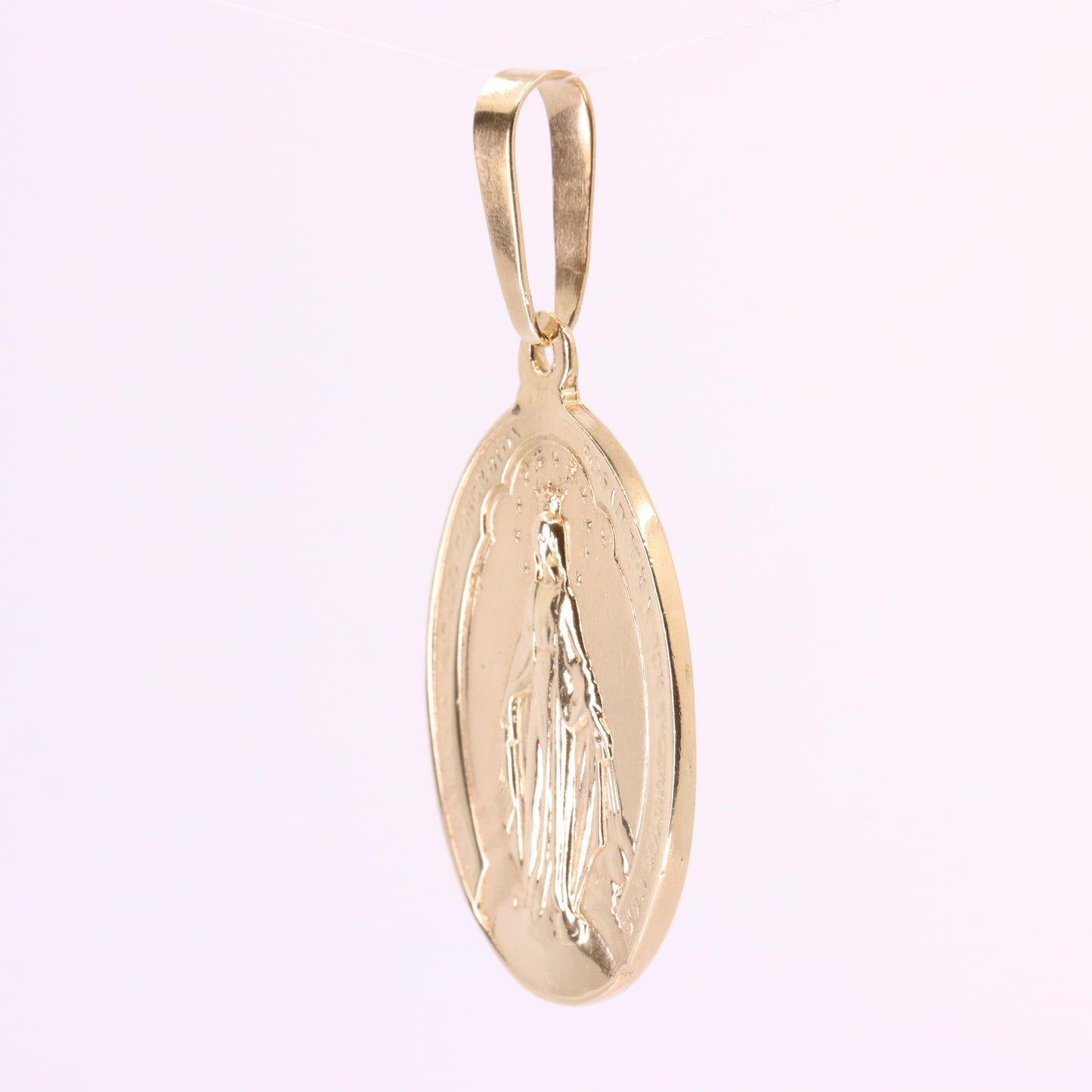 Vintage 9ct Hallmarked Yellow Gold Virgin Mary Religious Pendant Catholic Charm