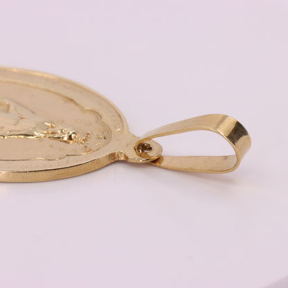 Vintage 9ct Hallmarked Yellow Gold Virgin Mary Religious Pendant Catholic Charm