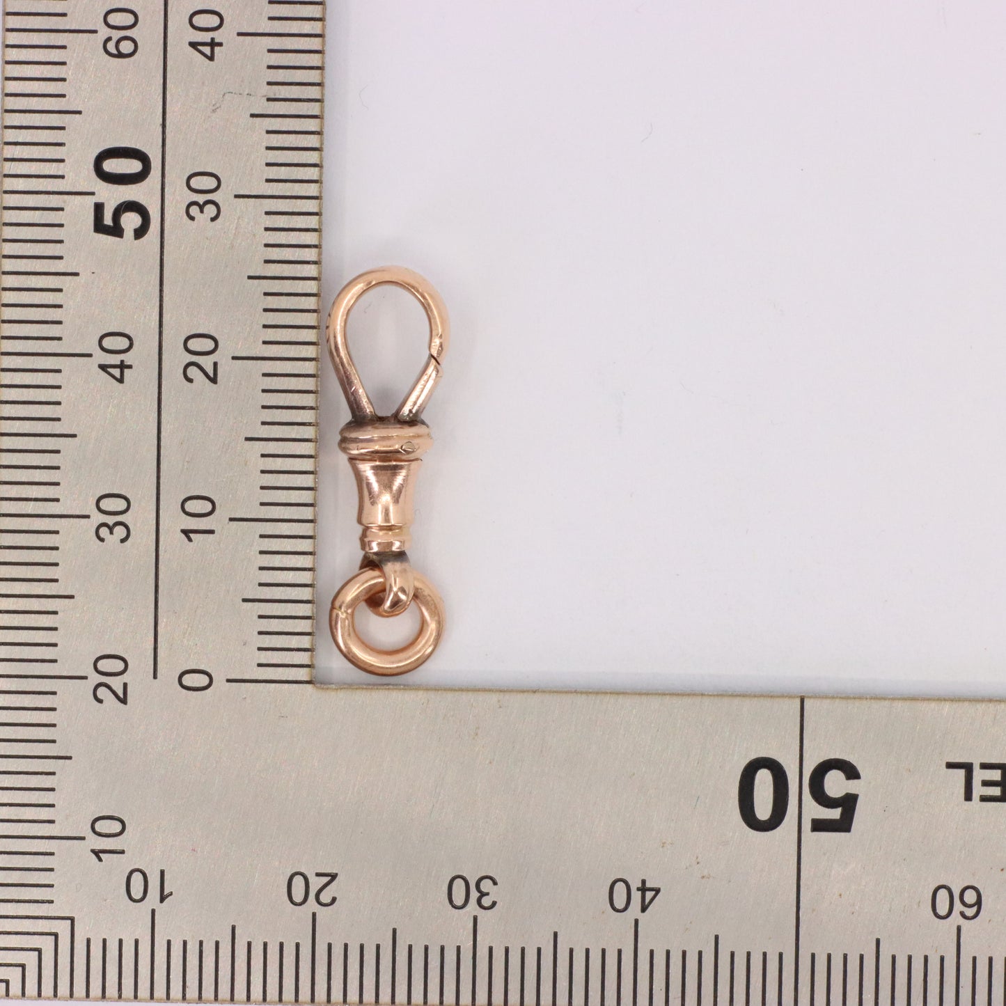 Antique 9ct Hallmarked Rose Gold Swivel Dog Clip Clasp Jewellery Finding Pendant