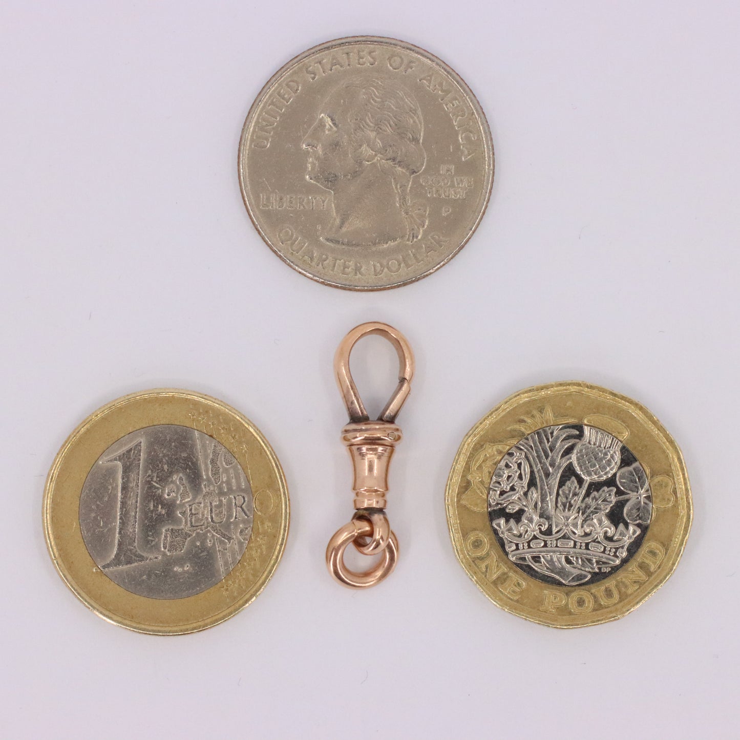 Antique 9ct Hallmarked Rose Gold Swivel Dog Clip Clasp Jewellery Finding Pendant