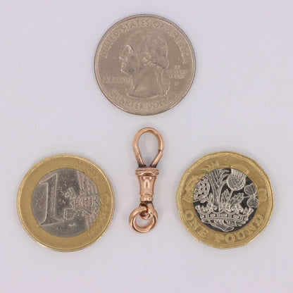 Antique 9ct Hallmarked Rose Gold Swivel Dog Clip Clasp Jewellery Finding Pendant