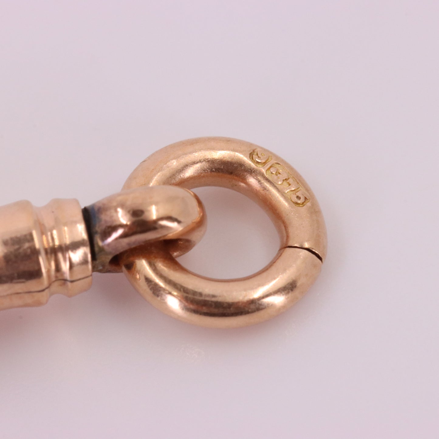 Antique 9ct Hallmarked Rose Gold Swivel Dog Clip Clasp Jewellery Finding Pendant