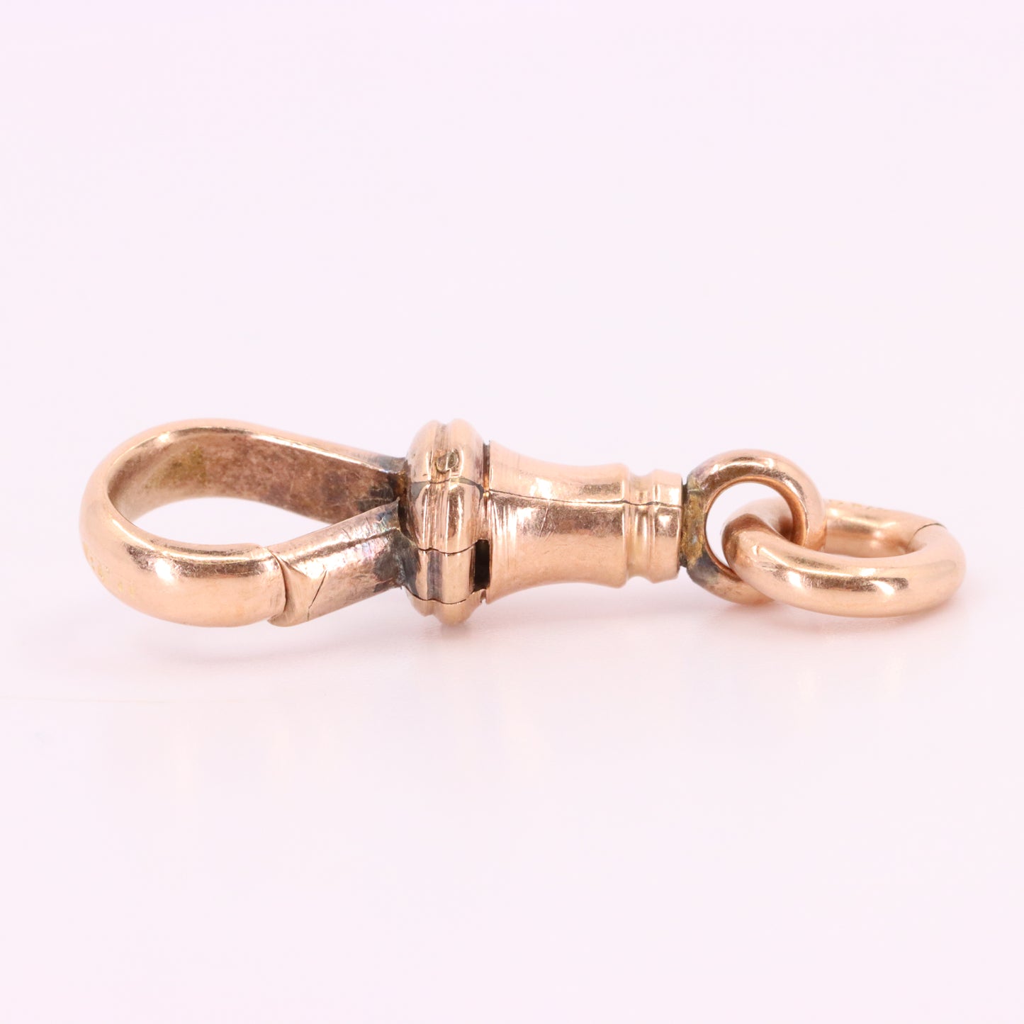 Antique 9ct Hallmarked Rose Gold Swivel Dog Clip Clasp Jewellery Finding Pendant