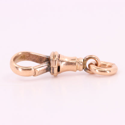 Antique 9ct Hallmarked Rose Gold Swivel Dog Clip Clasp Jewellery Finding Pendant