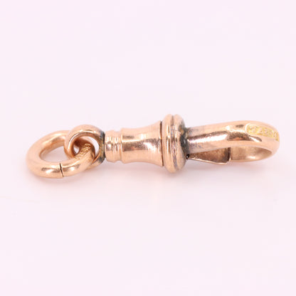 Antique 9ct Hallmarked Rose Gold Swivel Dog Clip Clasp Jewellery Finding Pendant