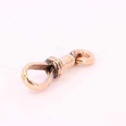 Antique 9ct Hallmarked Rose Gold Swivel Dog Clip Clasp Jewellery Finding Pendant