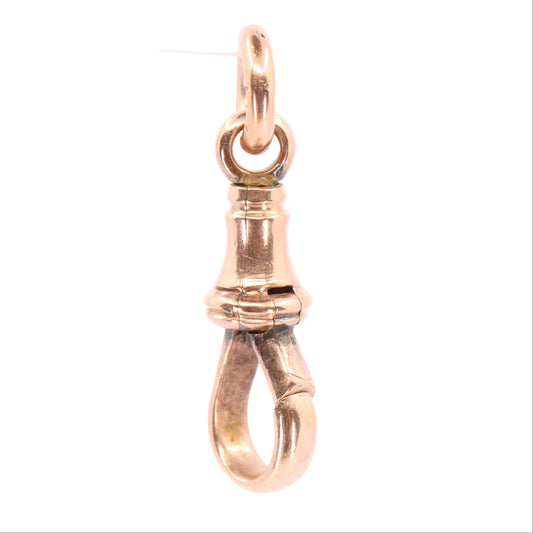 Antique 9ct Hallmarked Rose Gold Swivel Dog Clip Clasp Jewellery Finding Pendant